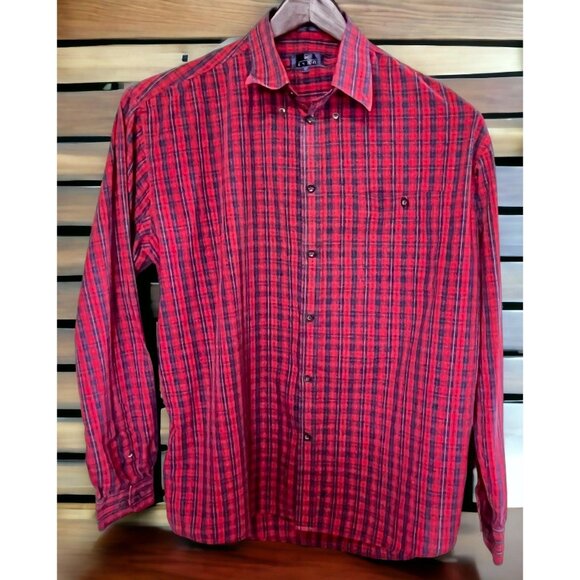 Enro Plaid Shirt Mens Size LT Chatham Cloth Button Down Long Sleeve Button Down - Picture 1 of 7